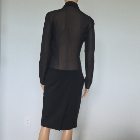 Barbara Bui Black Sheer Sleeve/Back Suit Dress - Picture 3 of 12